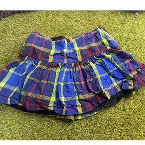 Hollister size 1 Mini Skirt‎ Blue Plaid Side Zip tartan Y2K